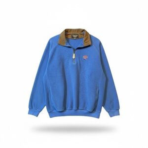 Straight Down Blue 1/4 Zip Fleece Pullover L